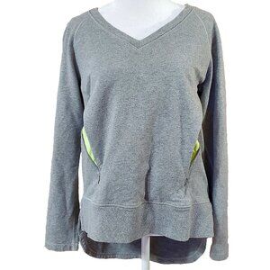 Lululemon Gray After Asana V-Neck Pullover Sweatshirt Women's Size 4 Zip Pocket